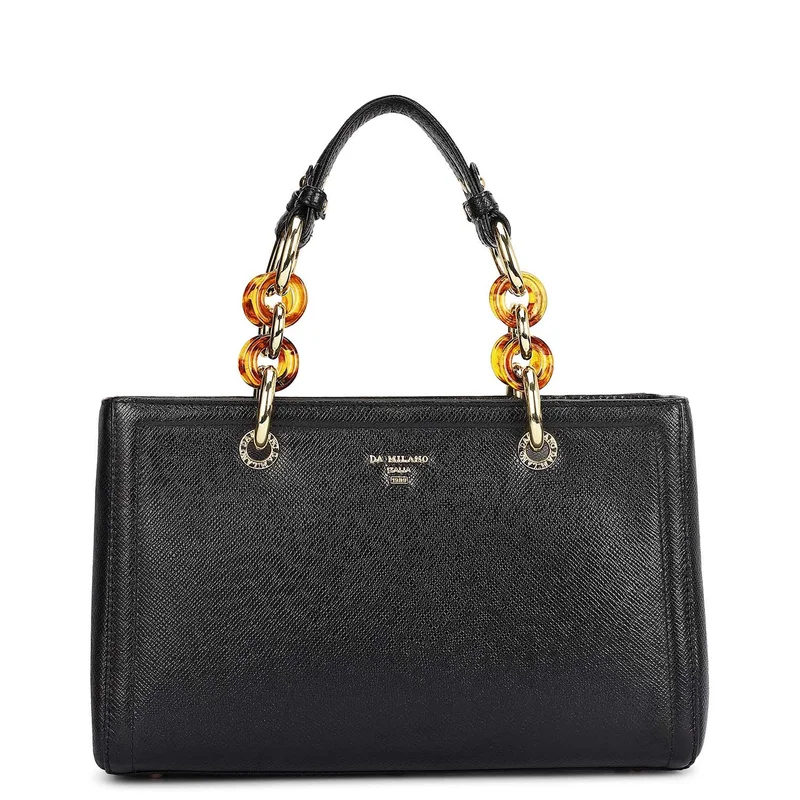 دا ميلانو حقيبة فرانزي جلدية صغيرة - أسود